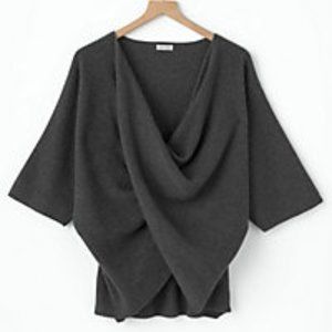 NWT Garnet Hill Recycled-Cashmere Twist-Front Sweater